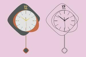 Realistic modern clock cartoon flat icon, Retro and collection for vector illustration.