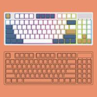 Gaming keyboard top view isolated on Background vector illustration eps