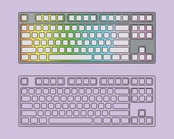 Gaming keyboard top view isolated on Background vector illustration eps