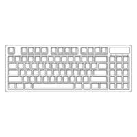 Gaming keyboard top view isolated on Background vector illustration eps