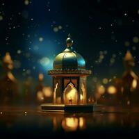 Eid mubarak and ramadan kareem greetings with islamic lantern and mosque. Eid al fitr background. Eid al fitr background of window concept by AI Generated photo