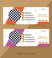 Corporate Modern Email Signature Design template. Email signature template design with orange color. business e signature vector design