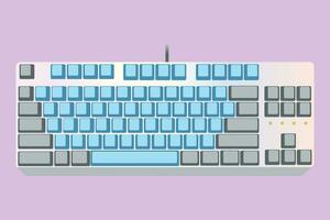 Gaming keyboard top view isolated on Background vector illustration eps