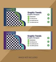 Professional email signature or email footer design template vector