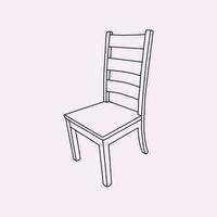 Classic wooden chair in cartoon style isolated on vector illustration