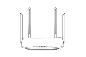 Realistic Wifi router for four isolated on white internet transmission vector illustration.