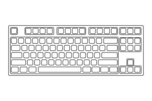 Mechanical computer keyboard icon Trendy Technology, Ergonomic, Vector Illustration Background