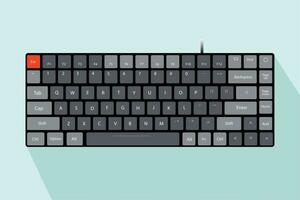 Mechanical computer keyboard icon Trendy Technology, Ergonomic, Vector Illustration Background