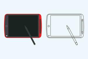 Digital graphics tablet with Drawing pen vector illustration