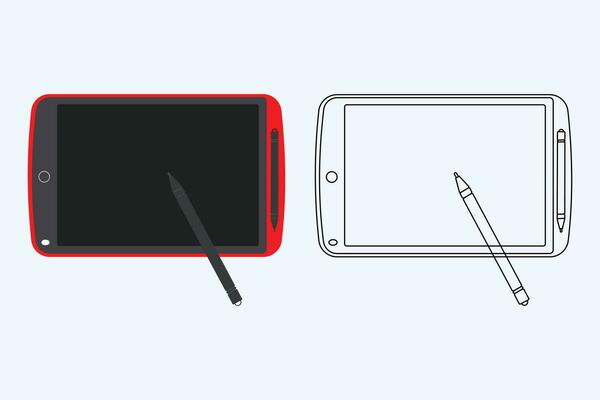 Digital graphics tablet with Drawing pen vector illustration