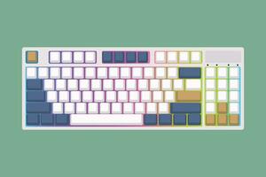 Gaming keyboard top view isolated on Background vector illustration eps