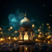 Eid mubarak and ramadan kareem greetings with islamic lantern and mosque. Eid al fitr background. Eid al fitr background of window concept by AI Generated photo