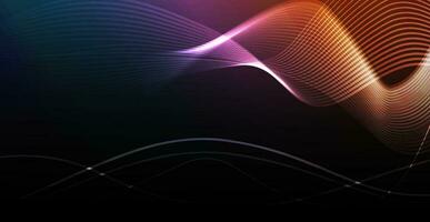 Abstract vector background with multicolored waves and spheres, vector illustration.