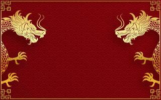 Traditional gold Chinese Dragon design vector