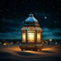 Eid mubarak and ramadan kareem greetings with islamic lantern and mosque. Eid al fitr background. Eid al fitr background of window concept by AI Generated photo