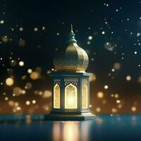 Eid mubarak and ramadan kareem greetings with islamic lantern and mosque. Eid al fitr background. Eid al fitr background of window concept by AI Generated photo