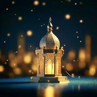 Eid mubarak and ramadan kareem greetings with islamic lantern and mosque. Eid al fitr background. Eid al fitr background of window concept by AI Generated photo