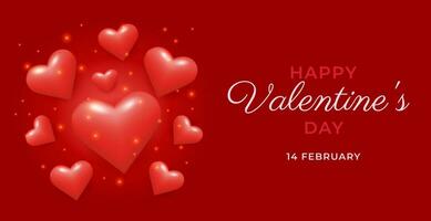 Happy Valentine's Day banner vector