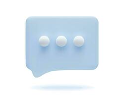 3d icon chat speech bubble with dots vector