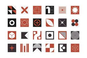 Brutalist abstract form geometric shapes vector
