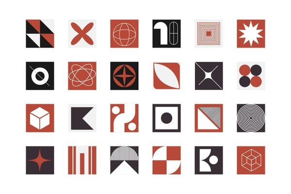 Brutalist abstract form geometric shapes