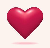 Magenta heart realistic 3d icon vector