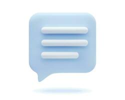 3d icon chat speech bubble with text vector