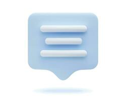 3d icon chat speech bubble with text vector