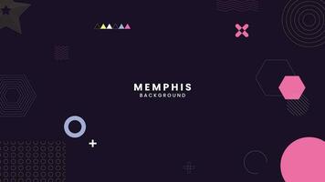 vector abstract geometric background with memphis elements retro style