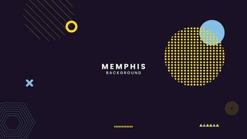 vector abstract geometric background with memphis elements retro style