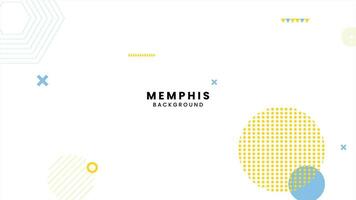 vector abstract geometric background with memphis elements retro style