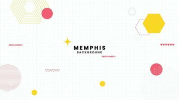 vector abstract geometric background with memphis elements retro style