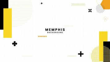 vector abstract geometric background with memphis elements retro style