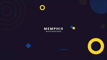vector abstract geometric background with memphis elements retro style