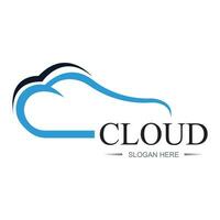 Cloud gradient logo. Cloud and arrow concept. Branding for start up, agency, apps, software, database, hosting, computing, server, etc. Premium vector logo template design
