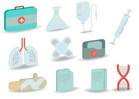 isometric medical icons 3D vector