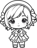 ai généré mignonne fille dessin animé png