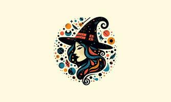 witch women splash vector artwork design