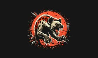 hyena angry splash vector illustration artwork design