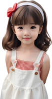 AI generated cartoon girl smile face png