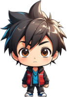 AI generated anime boy illustration png