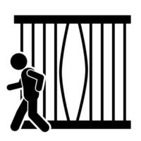 vector illustration of a person escaping from prison