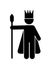 King with spear flat icon isolated on white background. Vector illustration.