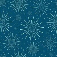 Firework seamless repeat pattern vector background, festive luxurious wallpaper, abstract sunburst sparkling elements, celebration banner design