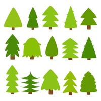 Collection of chirstmas trees. tree set isolated on white background. vector illustration.