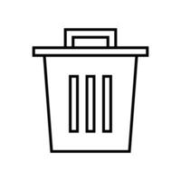 Trash can vector icon. Garbage illustration sign. Waste symbol or logo.