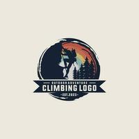 Climbing wall sport logo, vector illustration