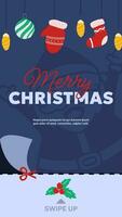 christmas sale social media story template vector