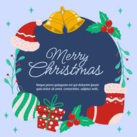 christmas and new year greeting card for social media post vector