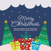 Navidad y nuevo año saludo tarjeta para social medios de comunicación enviar vector